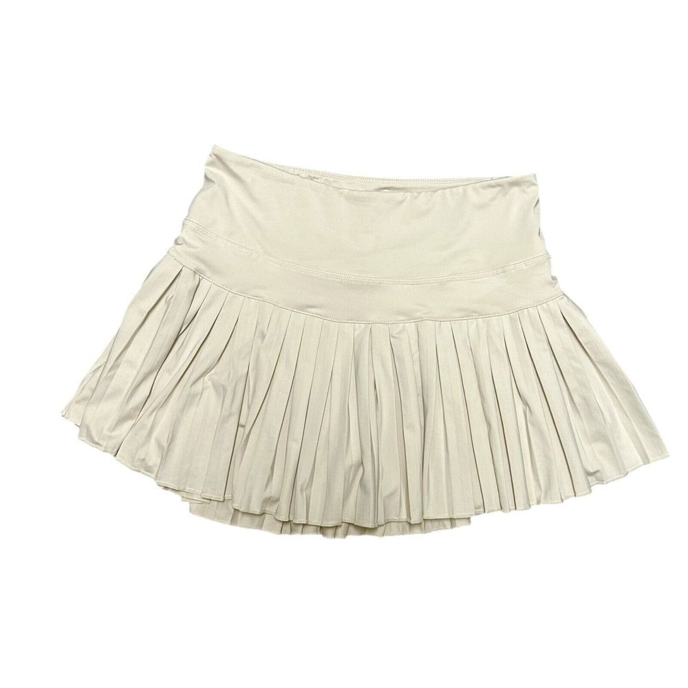 Women's Cream Pleated Skort